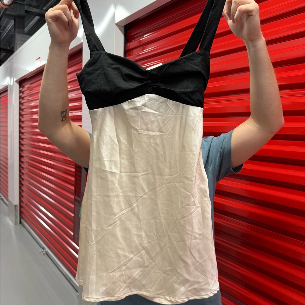 Edikted Black and Cream Camisole Top